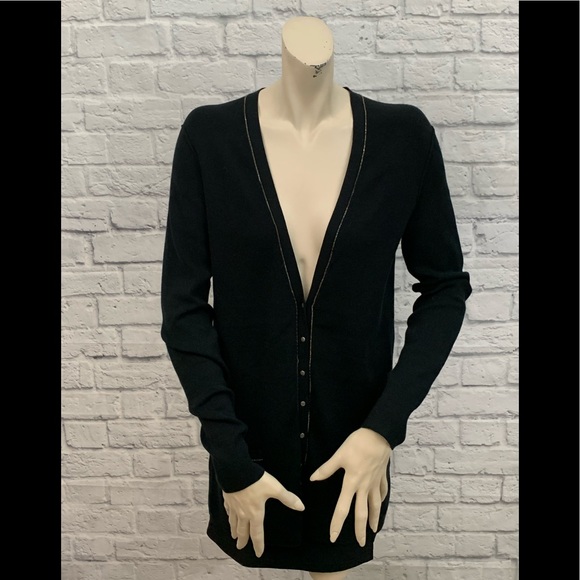Banana Republic Sweaters - BANANA REPUBLIC BLACK EMBELLISHED CARDIGAN SWEATER